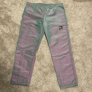 Vintage surf style jogging pants holographic